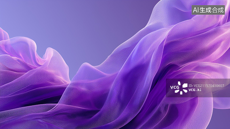 【AI数字艺术】梦幻的紫色飘带图片素材