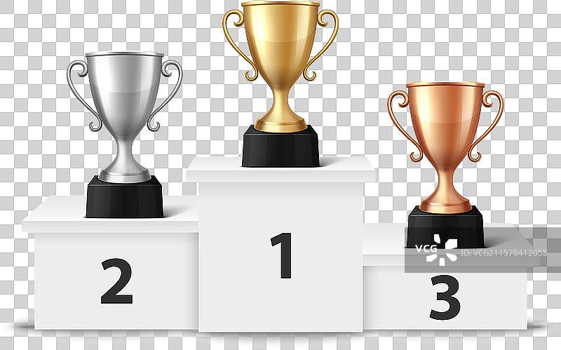 空白的金银铜冠军奖牌图片素材