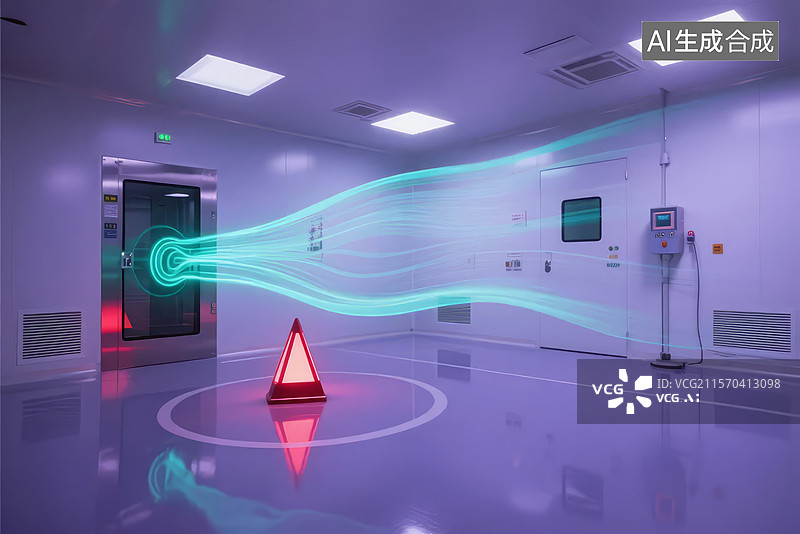 【AI数字艺术】实验室内的光束实验场景图片素材