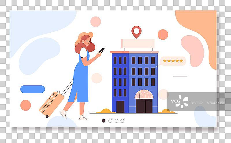 平面酒店着陆页模板，带有图片素材