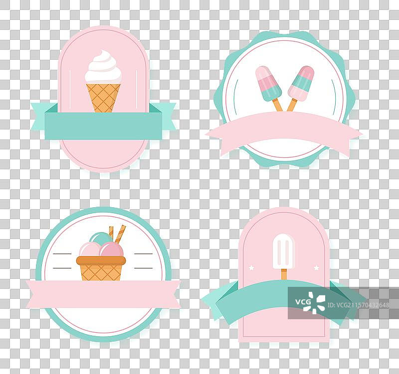 平面冰淇淋标签合集图片素材