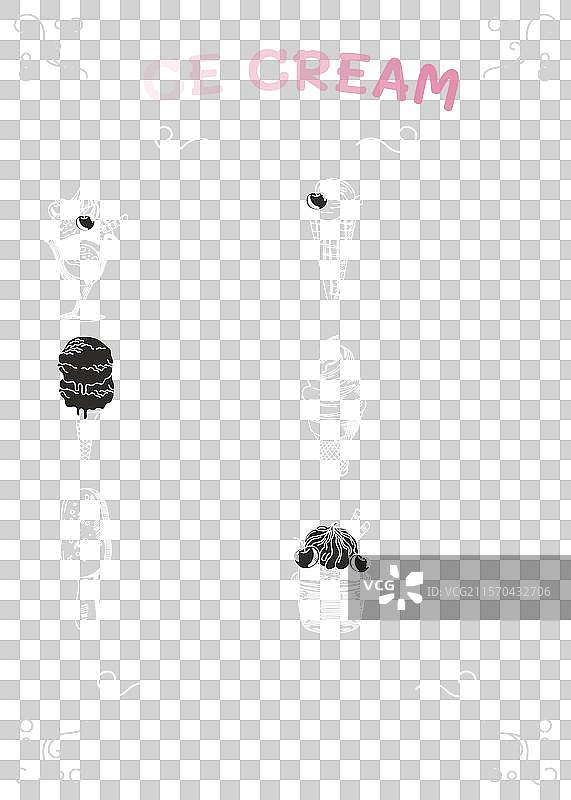 手绘冰淇淋黑板菜单模板图片素材