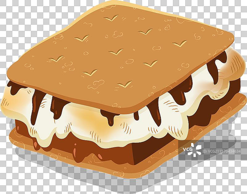 手绘美味的巧克力夹心饼干图片素材