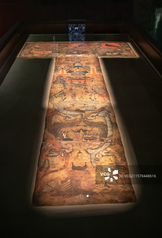 西汉 马王堆一号汉墓T型帛画 湖南博物院藏图片素材