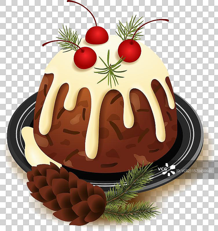 逼真的圣诞布丁图片素材