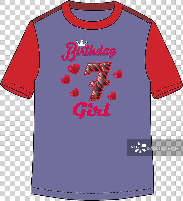 儿童生日T恤设计图片素材