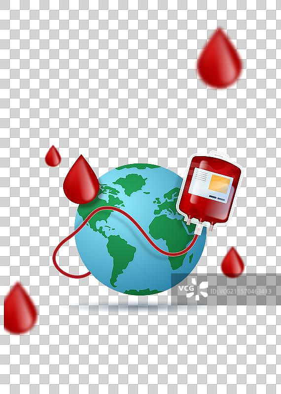 世界献血者日现实主义宣传单或海报图片素材