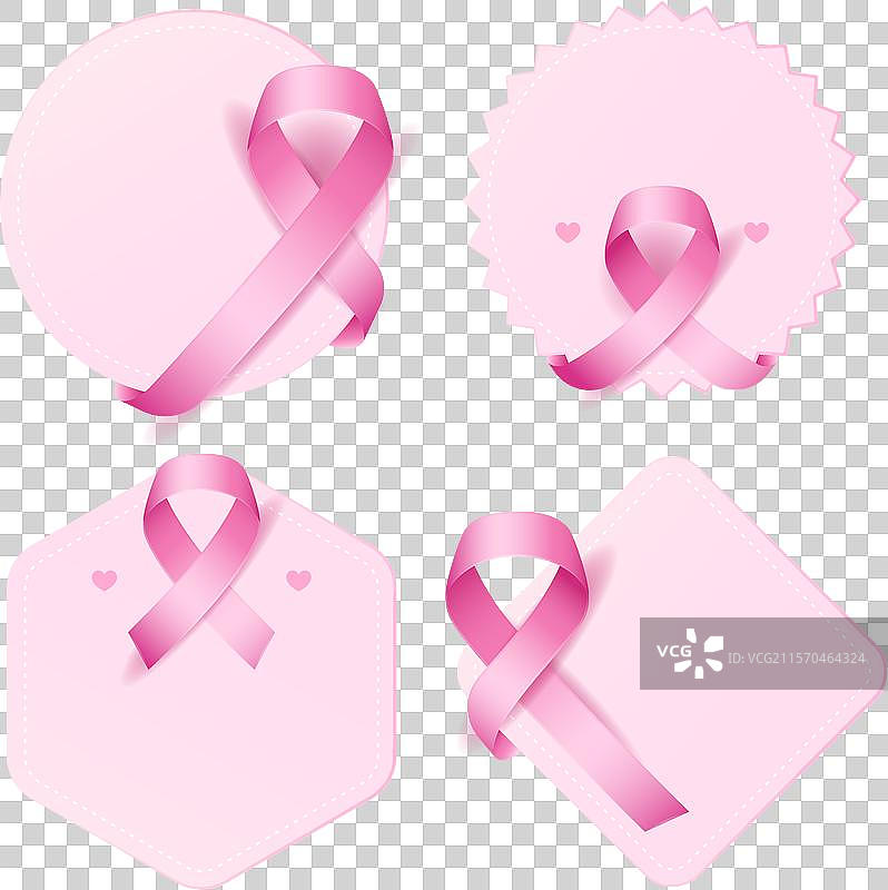 乳腺癌意识月真实标签图片素材
