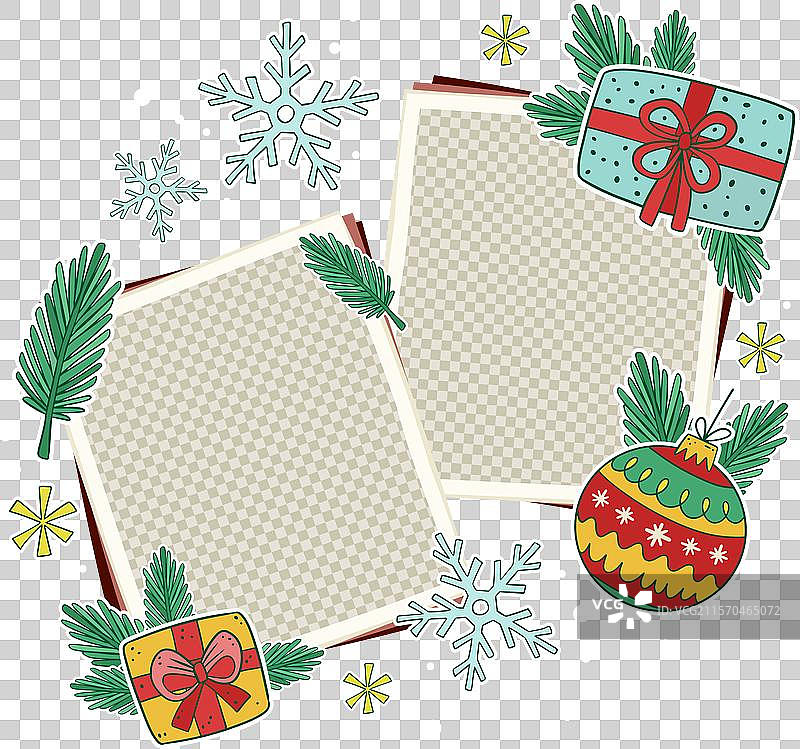 手绘圣诞拼贴画图片素材