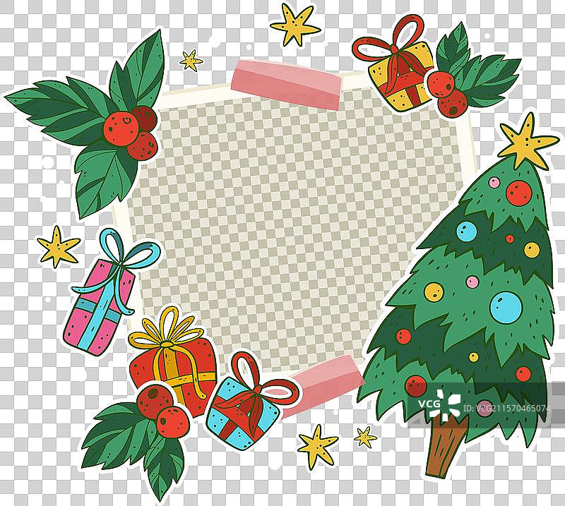 手绘圣诞拼贴画图片素材