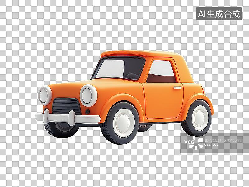【AI数字艺术】橙色卡通汽车模型图片素材