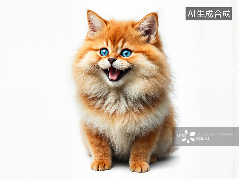 【AI数字艺术】可爱猫咪微笑图片素材