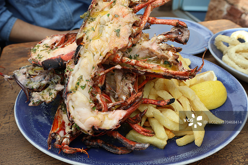 爱丁堡北贝里克海鲜大餐之烤龙虾图片素材
