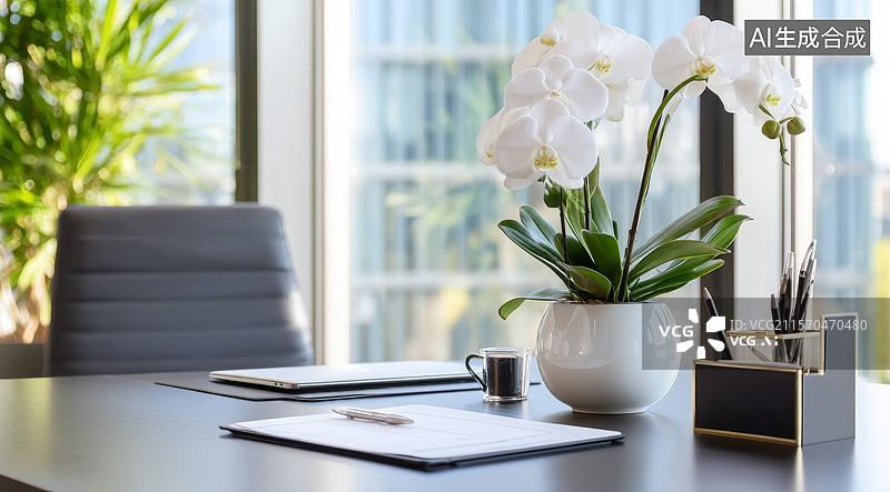 【AI数字艺术】现代办公室桌面布置图片素材