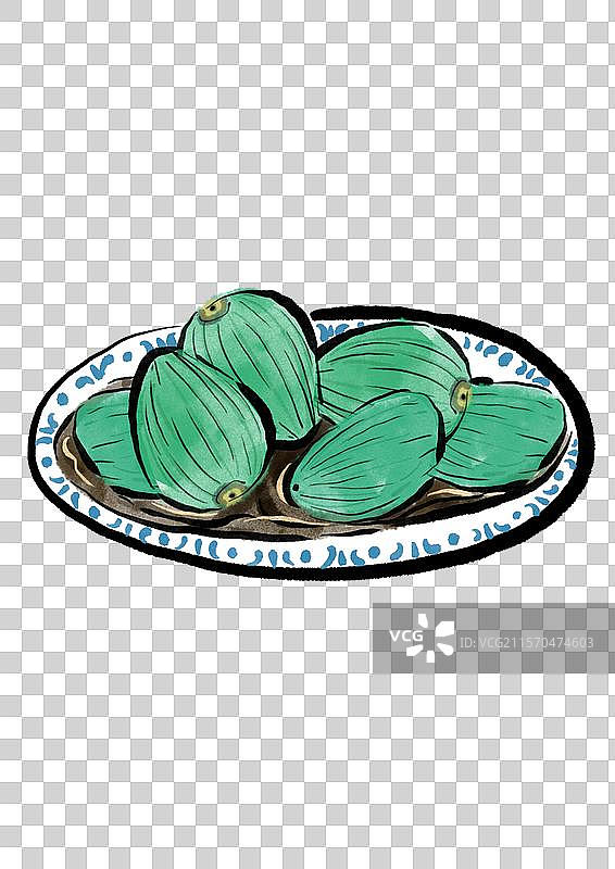 水墨风腊八节美食插画元素-腊八蒜图片素材