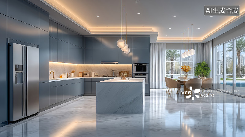【AI数字艺术】现代简约风厨房图片素材