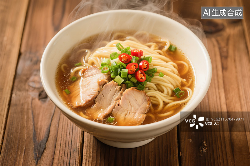 【AI数字艺术】一碗豚骨拉麺，拉面特写图片素材