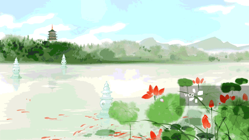 西湖 荷花 雷峰塔 蝴蝶 飞图片素材