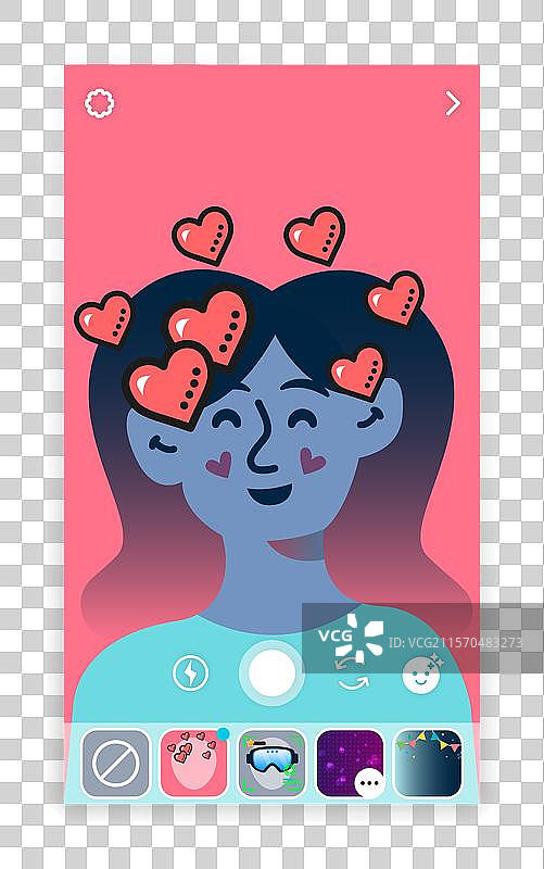 带增强现实的Instagram滤镜图片素材