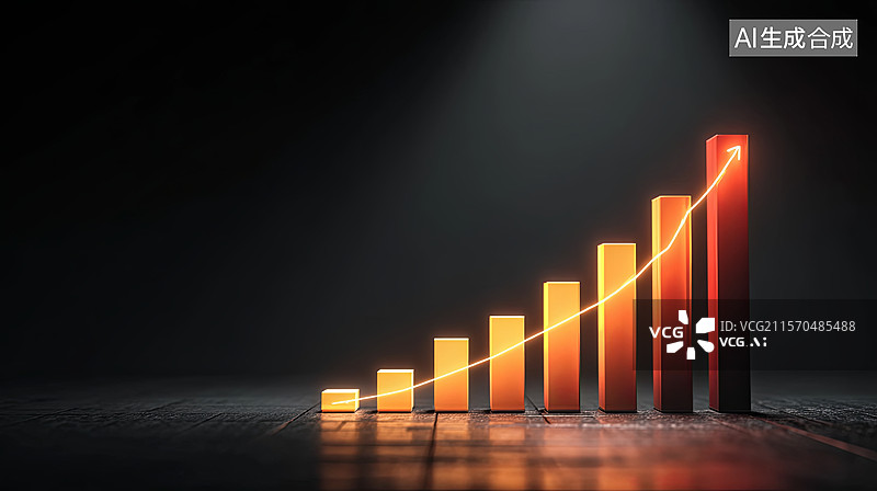 【AI数字艺术】增长趋势图的视觉表现图片素材