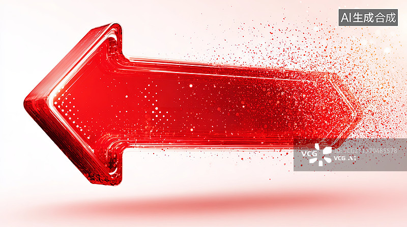 【AI数字艺术】红色箭头指示牌逐渐消散图片素材