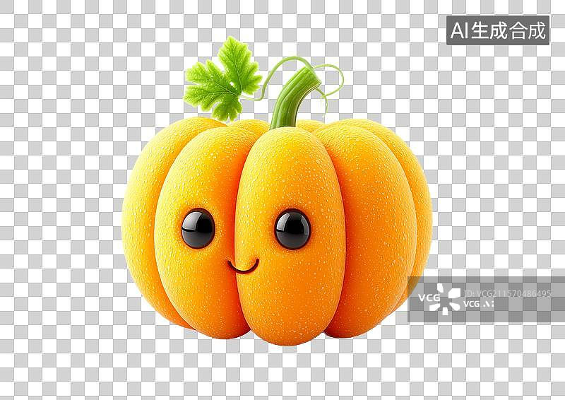 【AI数字艺术】【免抠png素材】可爱的3d卡通南瓜图片素材