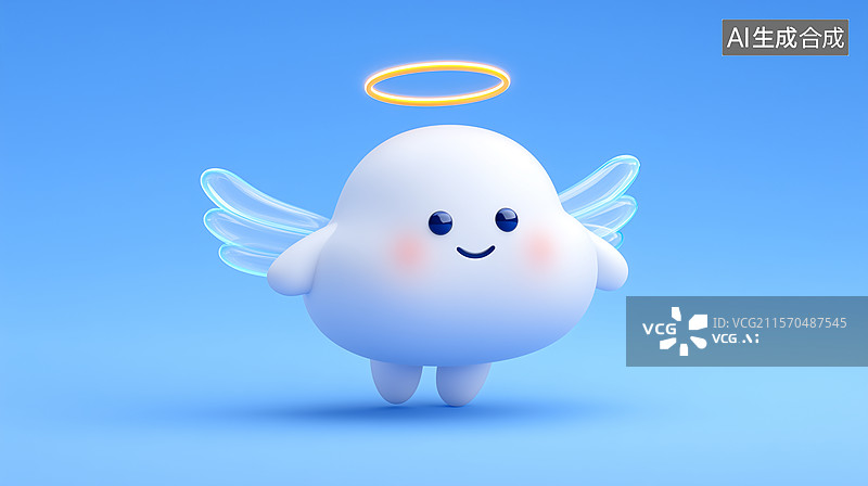 【AI数字艺术】可爱云朵精灵卡通形象图片素材