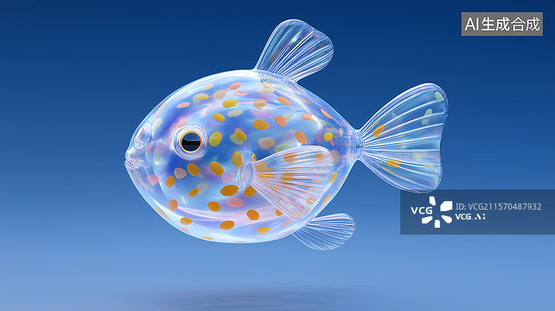 【AI数字艺术】梦幻斑点鱼水中游动插画图片素材