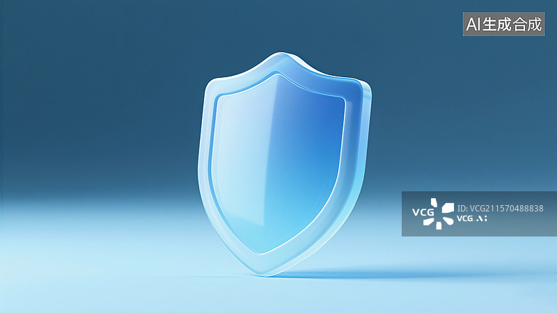 【AI数字艺术】3D透明金融安全保护盾牌图片素材
