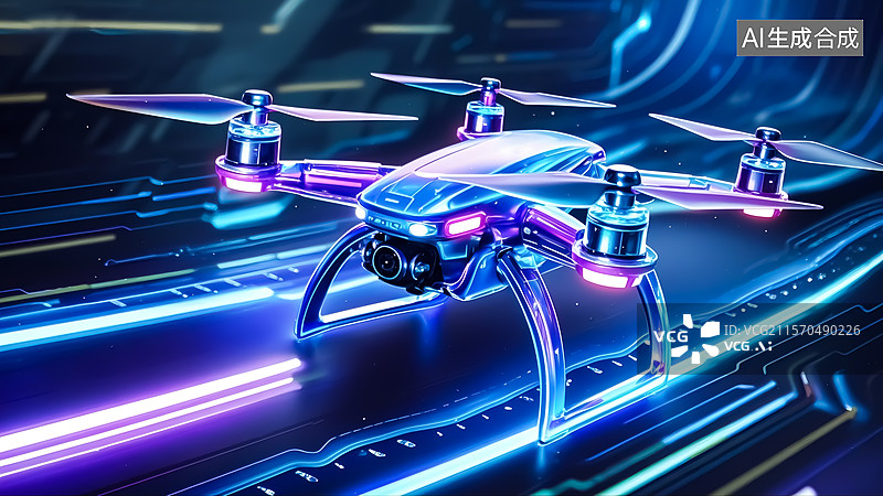 【AI数字艺术】无人机三维插画图片素材