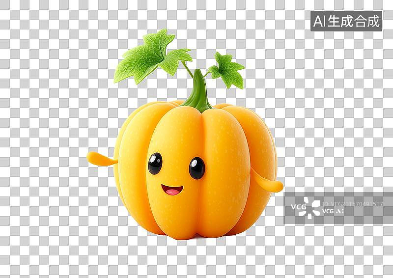 【AI数字艺术】【免抠png素材】3D卡通南瓜图片素材