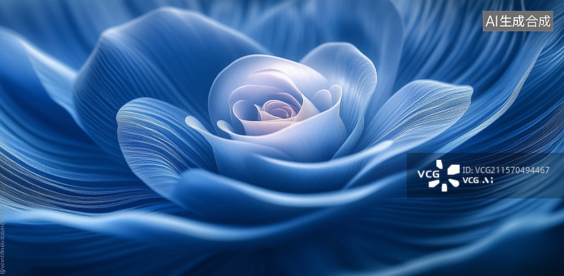 【AI数字艺术】蓝色玫瑰的抽象艺术表现图片素材