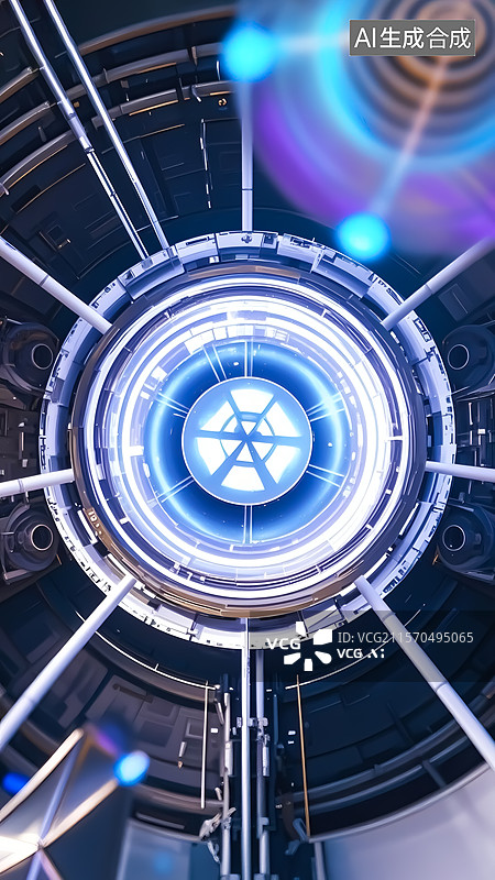 【AI数字艺术】能量喷射科技概念插画图片素材