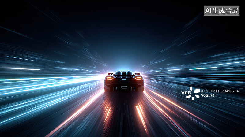 【AI数字艺术】高速行驶的跑车图片素材