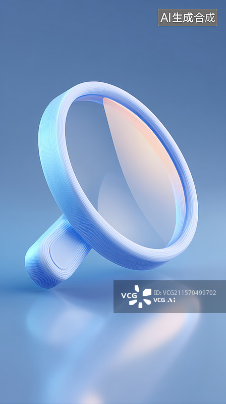 【AI数字艺术】蓝色背景上的放大镜图片素材