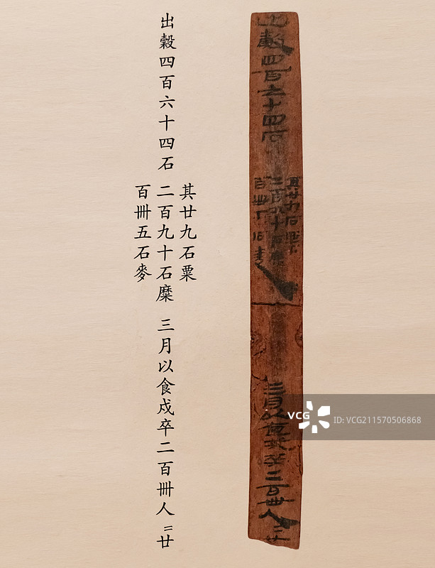 居延木简 谷物支出记录 汉 上海博物馆东馆图片素材