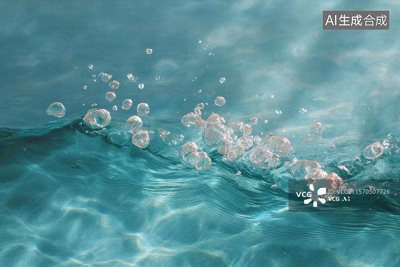 【AI数字艺术】水花飞溅泡泡流淌图片素材