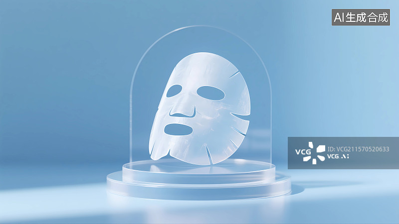【AI数字艺术】护肤品面膜3D插画图片素材
