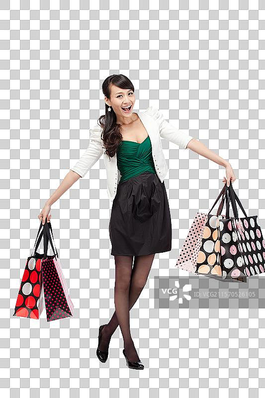 女孩购物图片素材