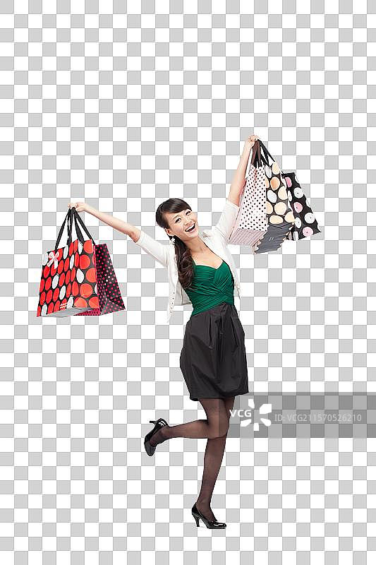女孩购物图片素材