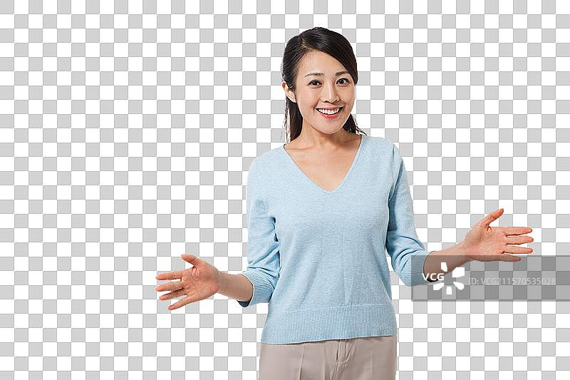 棚拍休闲装年轻女人图片素材