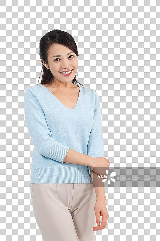 棚拍休闲装年轻女人图片素材