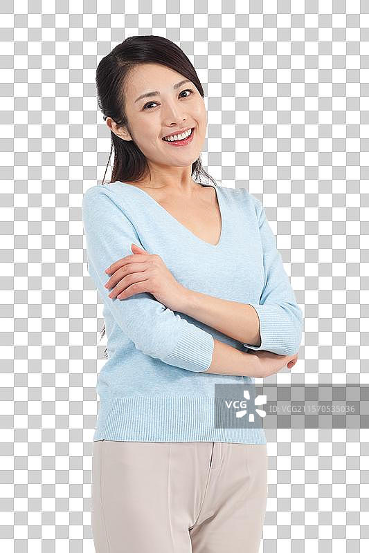 棚拍休闲装年轻女人图片素材