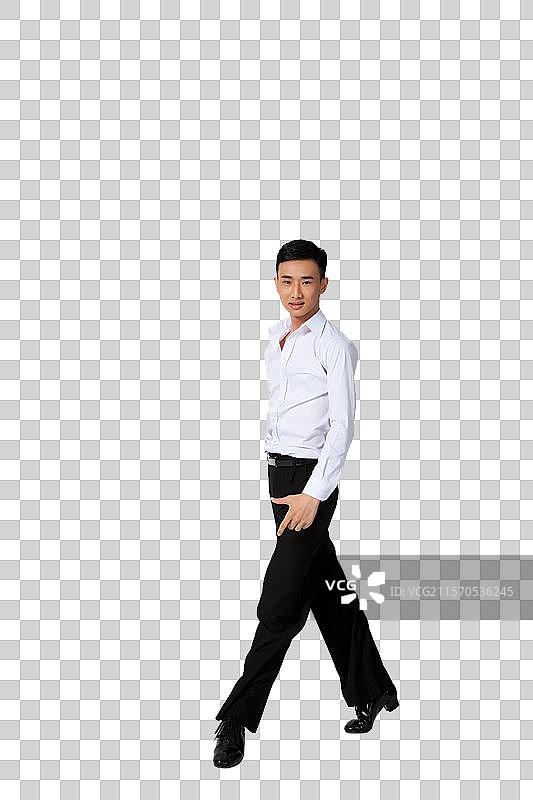 棚拍年轻男演员跳国标舞图片素材