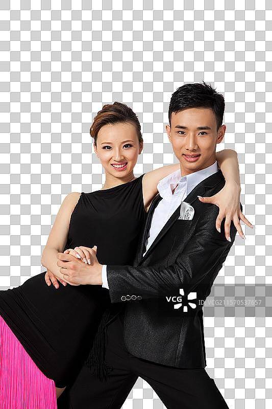 棚拍一对年轻演员跳国标舞图片素材