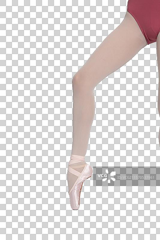 棚拍芭蕾舞女演员腿部特写图片素材