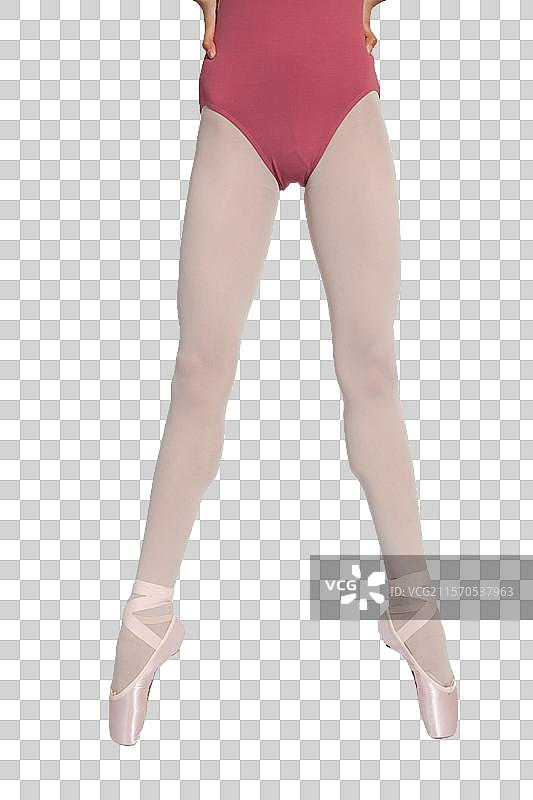棚拍芭蕾舞女演员腿部特写图片素材