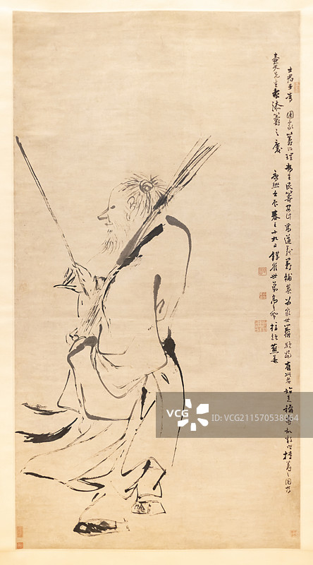 清 高其佩 指画添筹图轴 上海博物馆东馆图片素材