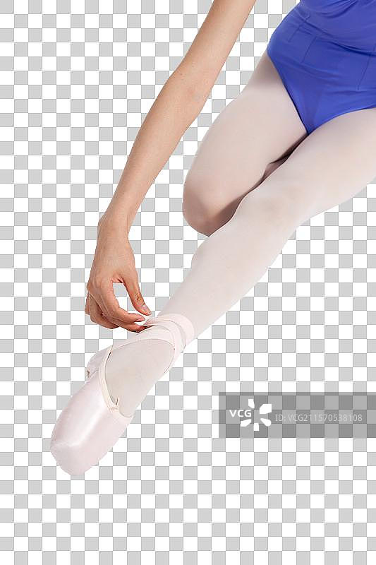 棚拍芭蕾舞女演员腿部特写图片素材