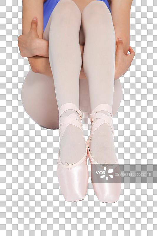 棚拍芭蕾舞女演员腿部特写图片素材